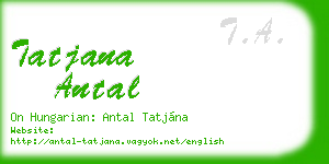 tatjana antal business card