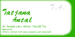 tatjana antal business card